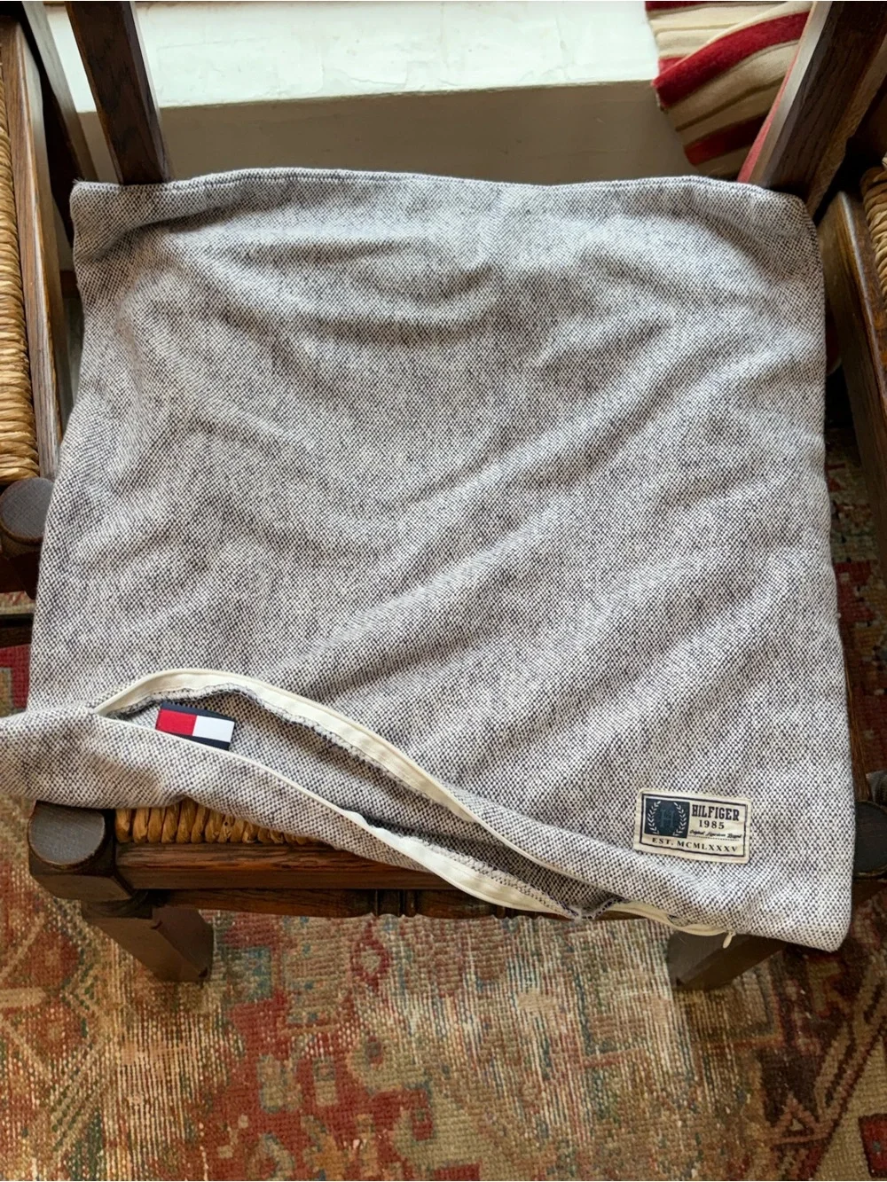 Tommy Hilfiger Heather Gray Knit Throw